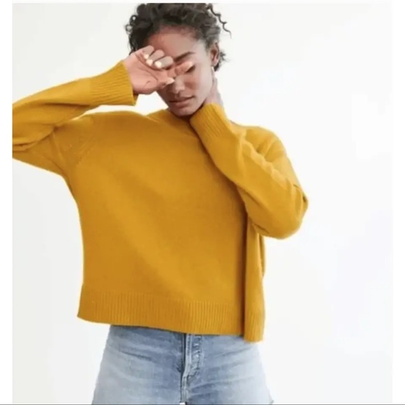 Jenni Kayne Sweaters - Jenni Kayne 100% Cashmere Mustard Yellow Boxy Crewneck Sweater sz M #JK3